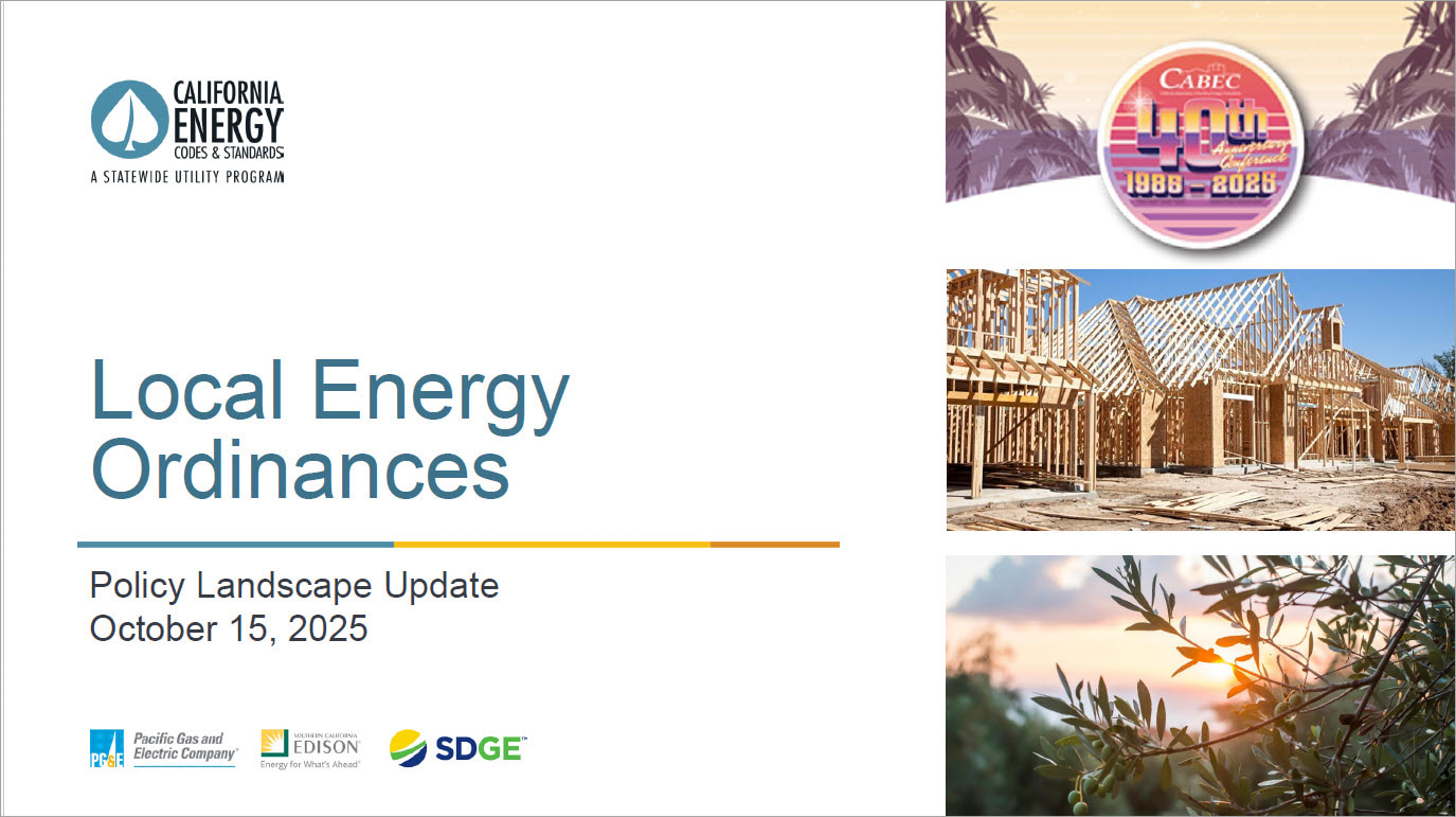 Cover page of CABEC presentation on Reach Codes